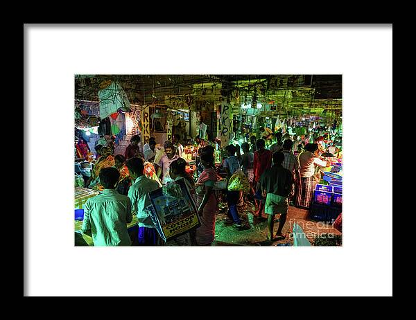 India Framed Print featuring the photograph Busy Chennai India Flower Market by Mike Reid