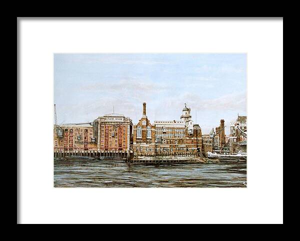 Butlers Wharf Framed Print featuring the painting Butlers Wharf and Courage's Brewery by Mackenzie Moulton