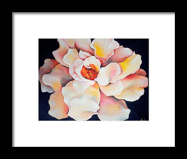 Large Floral Framed Print featuring the painting Butter Flower by Jordana Sands