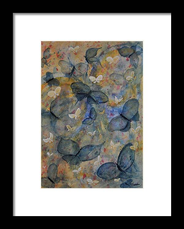 Butterflies Framed Print featuring the painting Butterflies and Fairies by Vallee Johnson