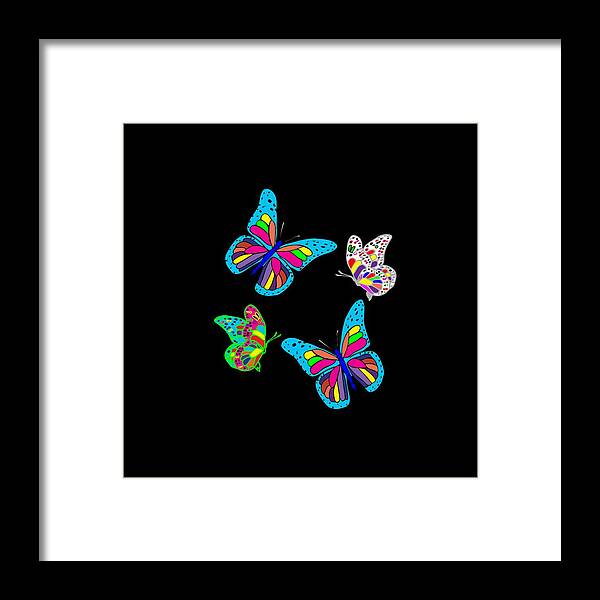 Pink Framed Print featuring the digital art Butterflies by Judy Hall-Folde