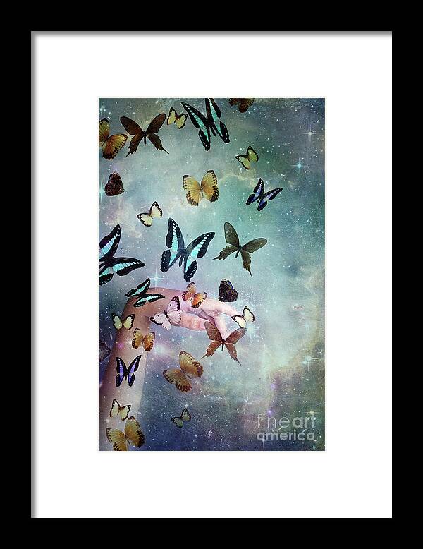 Butterfly Framed Print featuring the digital art Butterflies Reborn by Stephanie Frey