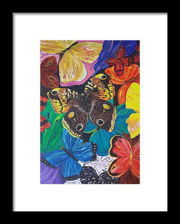 Butterfly Framed Print featuring the painting Butterflies 2 by Rita Fetisov