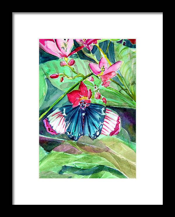 Butterfly Framed Print featuring the painting Butterfly Buffet by Mindy Newman