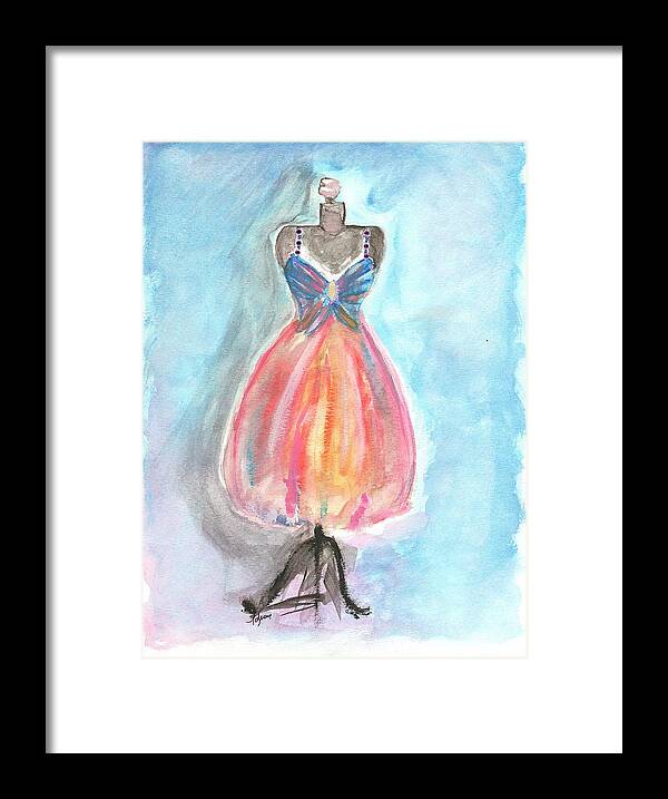 Butterfly Dress Framed Print featuring the painting Butterfly dress by Lauren Serene