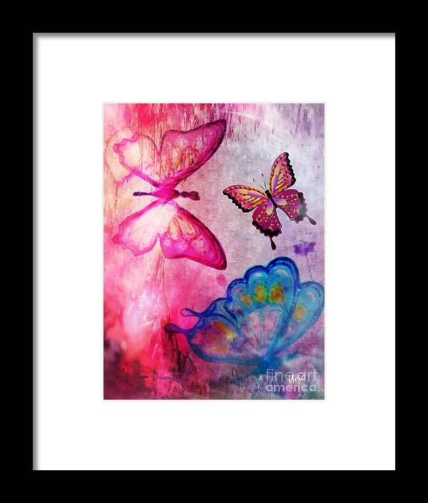 Butterfly Jam Framed Print featuring the digital art Butterfly Jam by Maria Urso