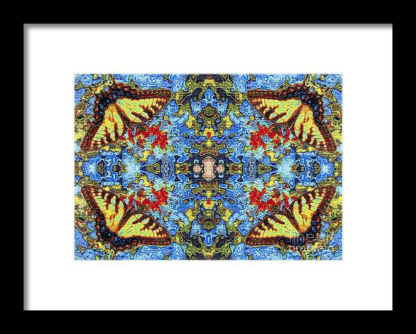 Butterfly Framed Print featuring the digital art Butterfly Kaleidoscope by Diane Macdonald