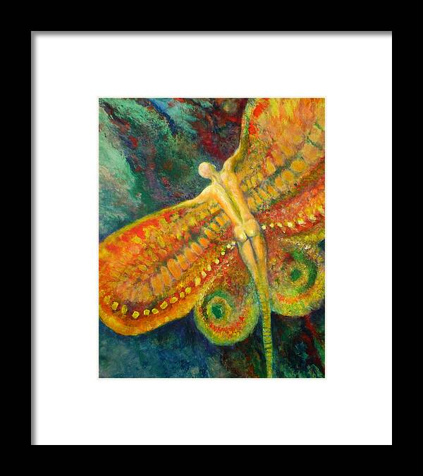 Butterfly Framed Print featuring the painting Butterfly Man by Michael Durst