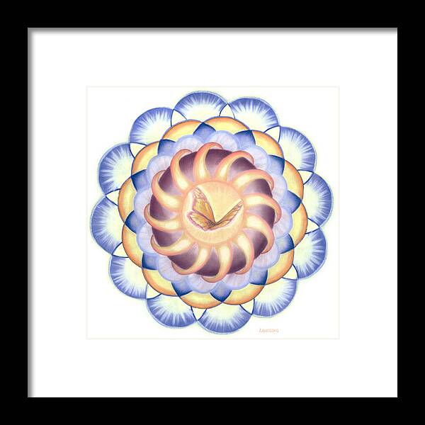 Mandala Framed Print featuring the painting Butterfly Mandala by Robin Aisha Landsong