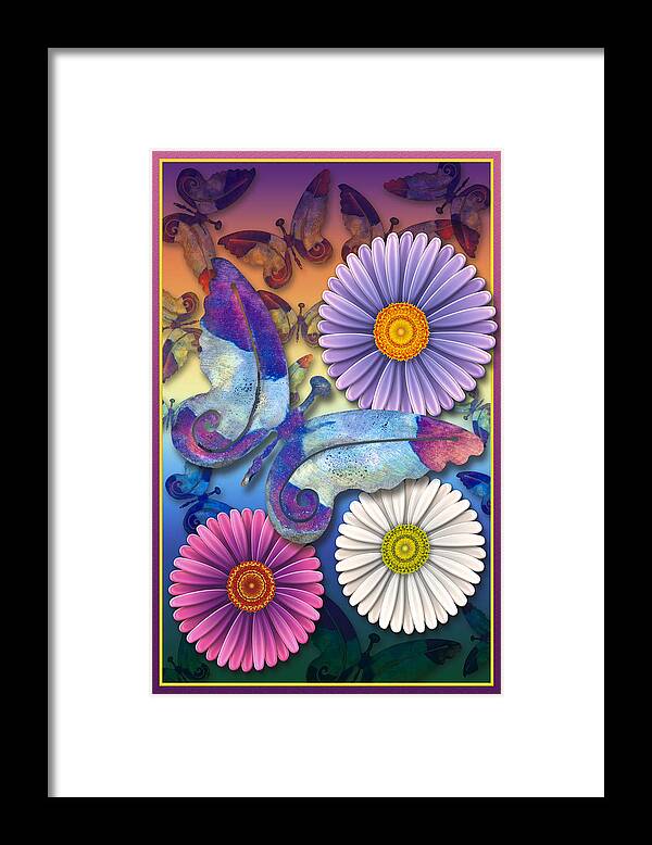 Enlightened Animals Framed Print featuring the digital art Butterfly by Becky Titus