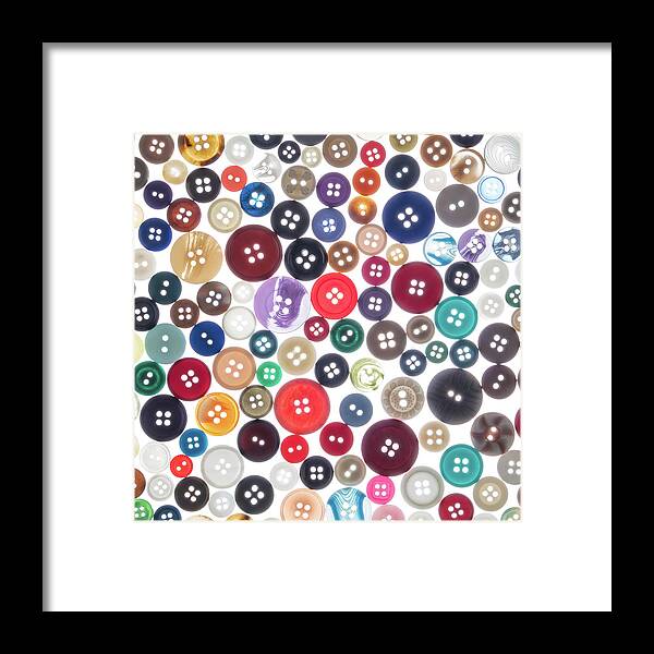 Button Framed Print featuring the photograph Buttons by Jim Hughes