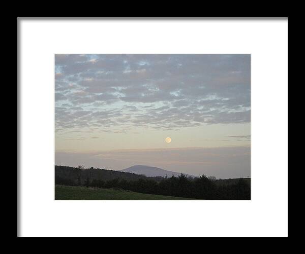Irish Moonrise Over Slievenamon Framed Print featuring the photograph By The Rising of the Moon by Suzanne Oesterling