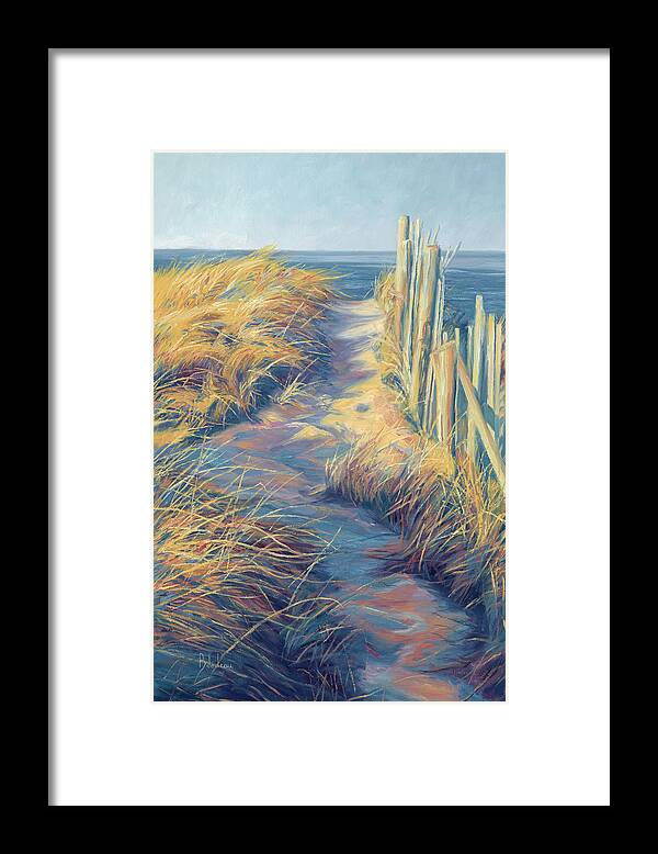 Ocean Framed Print featuring the painting By The Sea by Lucie Bilodeau