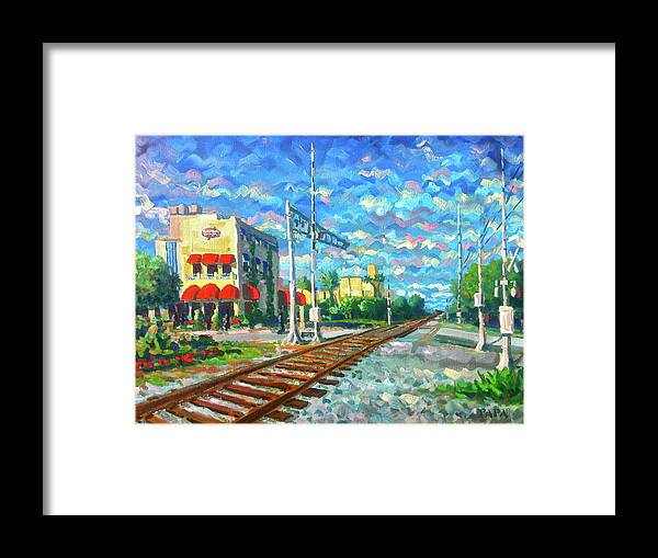 Buddha Sky Bar Framed Print featuring the painting By the Tracks at Delray by Ralph Papa