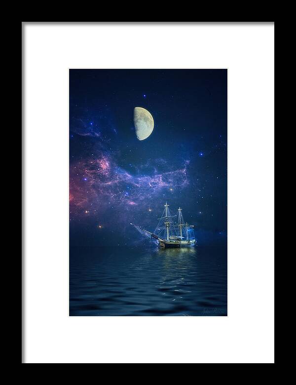 Moon Framed Print featuring the photograph By way of the Moon and Stars by John Rivera