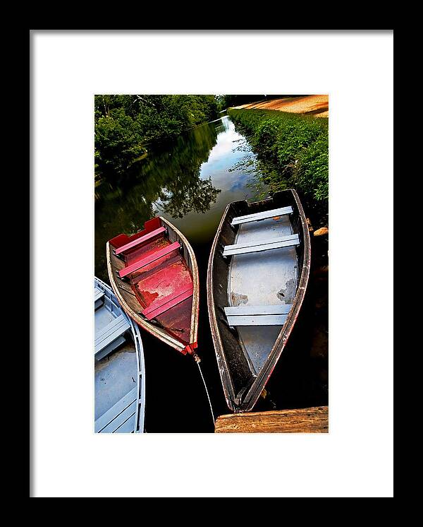 Canal Framed Print featuring the photograph C and O canal with rowboats by Bill Jonscher
