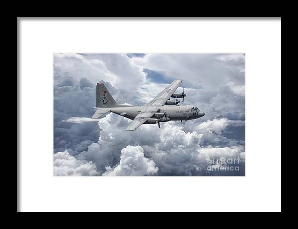C130 Framed Print featuring the digital art C130 36th Airlift by Airpower Art
