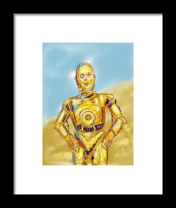 Star Wars Framed Print featuring the digital art C3po by Russell Pierce