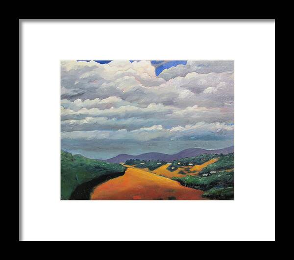 Landscape Framed Print featuring the painting CA Cloudscape by Gary Coleman