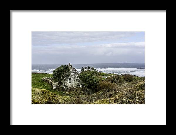 Original Framed Print featuring the photograph Cabin on the Irish west Coast near Dooling, Ireland by WAZgriffin Digital