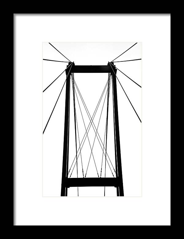 French River Framed Print featuring the photograph Cable Bridge Abstract by Debbie Oppermann