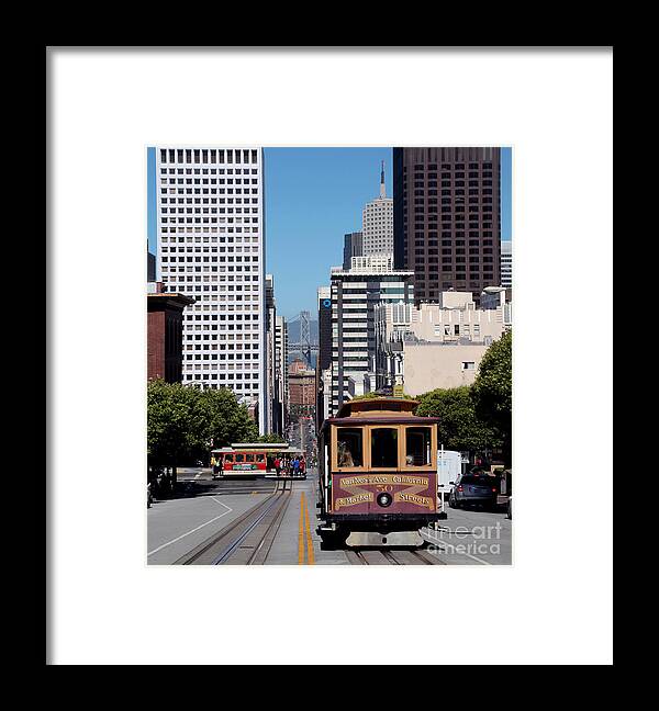 Cable Car 50 Framed Print featuring the photograph Cable Cars Crossing in San Francisco by Wernher Krutein