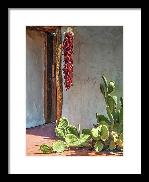 Santa Framed Print featuring the photograph Cactus Chile by Jerry Sodorff