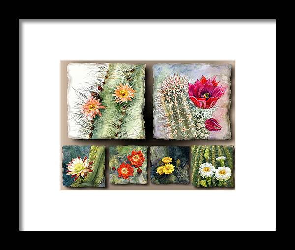 Cactus Framed Print featuring the painting Cactus Collage 10 by Marilyn Smith