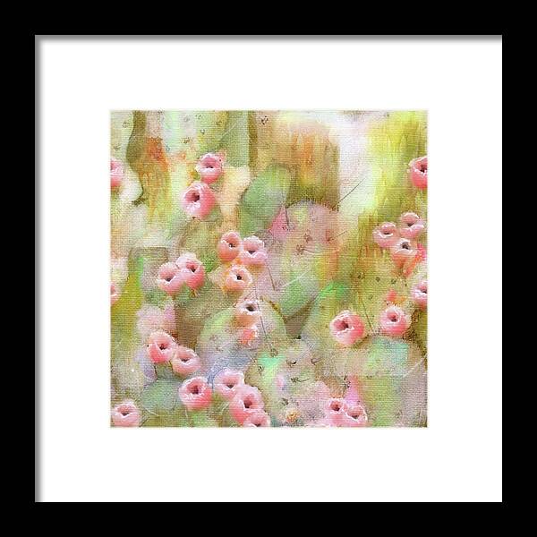 Cactus Framed Print featuring the mixed media Cactus Rose by Sand And Chi
