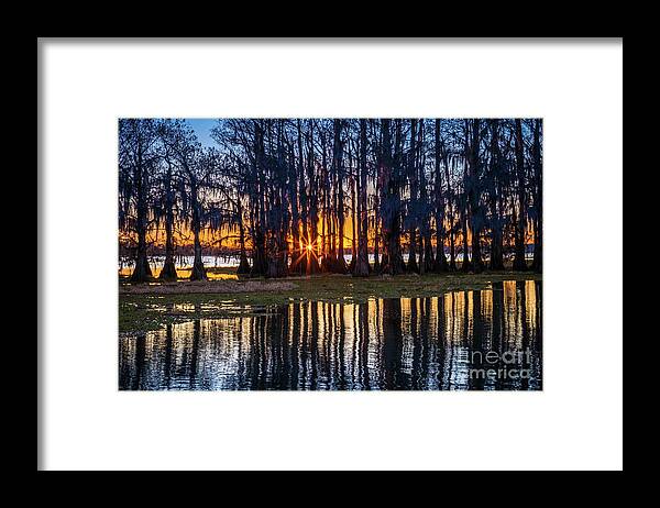 America Framed Print featuring the photograph Caddo Sunstar by Inge Johnsson