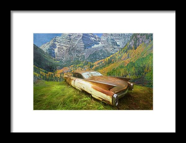 1960 Framed Print featuring the photograph Cadillac in the Country Mountains by Debra and Dave Vanderlaan