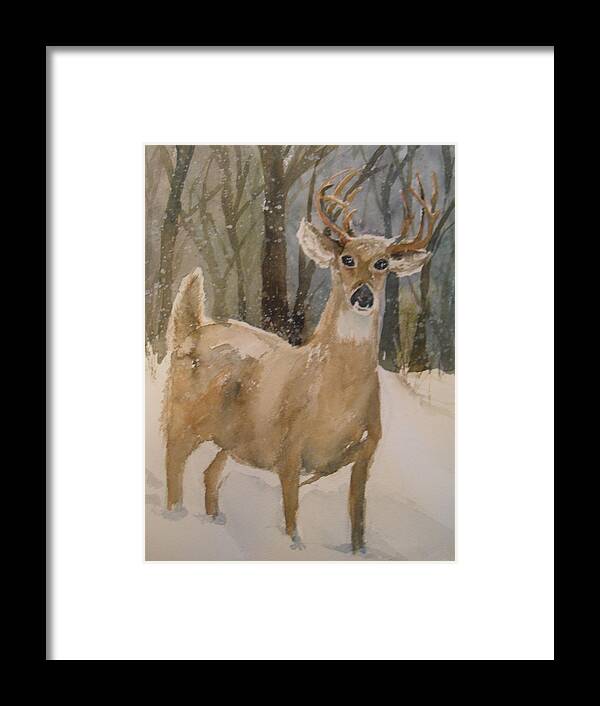 Buck Framed Print featuring the painting Caedmon's Buck by Sandra Strohschein