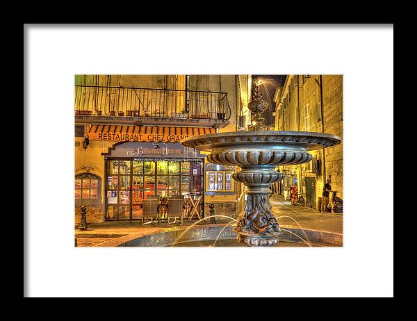 Aix-en-provence Framed Print featuring the photograph Cafe, Aix-en-Provence by Jean Gill