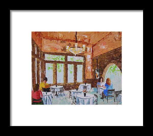 Seascape Framed Print featuring the painting Cafe Intermezzo Atlanta GA USA by Frederic Payet