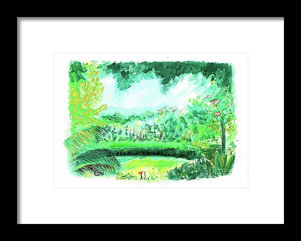 What Get For Framed Print featuring the painting California Garden by Corinne Carroll