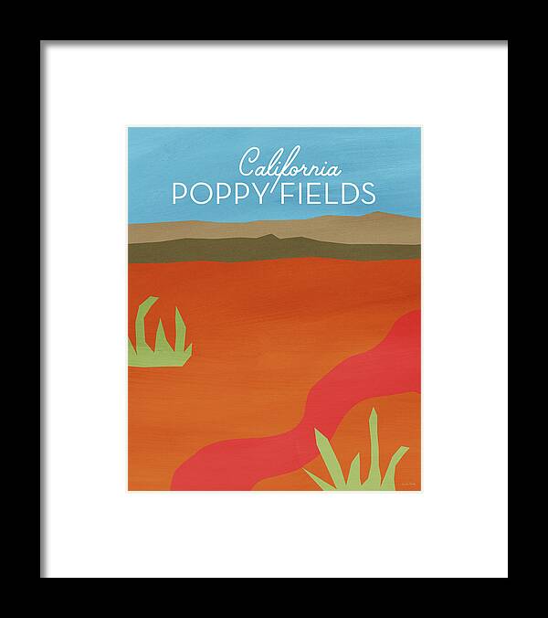Landscape Framed Print featuring the mixed media California Poppy Fields- Art by Linda Woods by Linda Woods
