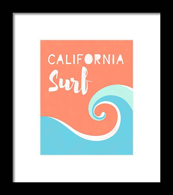 Surf Framed Print featuring the digital art California Surf- Art by Linda Woods by Linda Woods