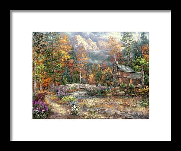 Cabin Art Framed Print featuring the painting Call of the Wild by Chuck Pinson