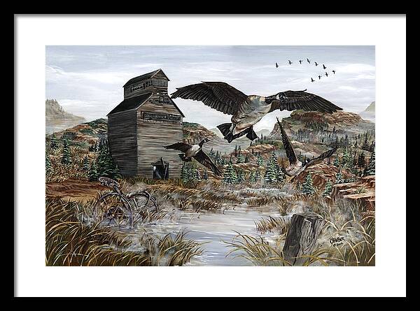 Geese Framed Print featuring the painting Call of the Wild by Jim Olheiser
