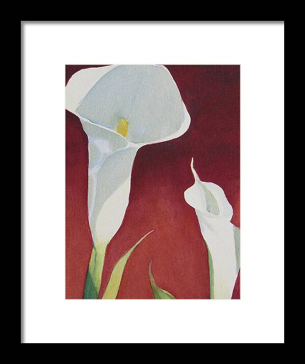 Calla Lily Framed Print featuring the painting Calla II by Judy Mercer