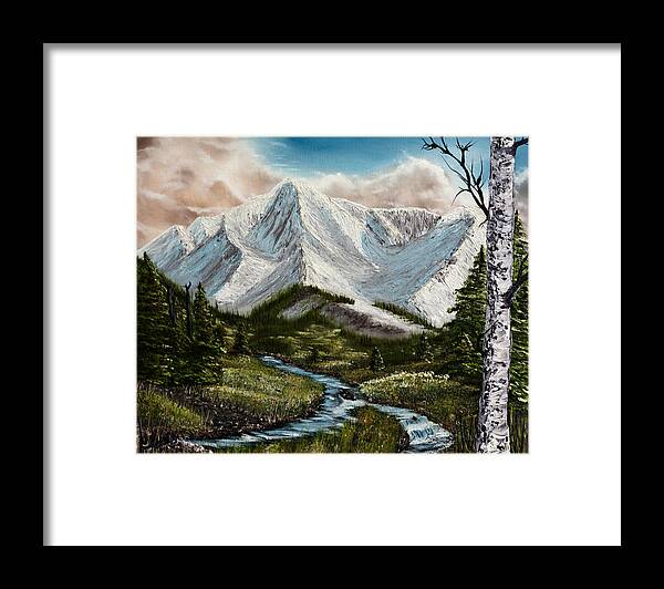 Snow Framed Print featuring the painting Calm Break In The Storm by Claude Beaulac
