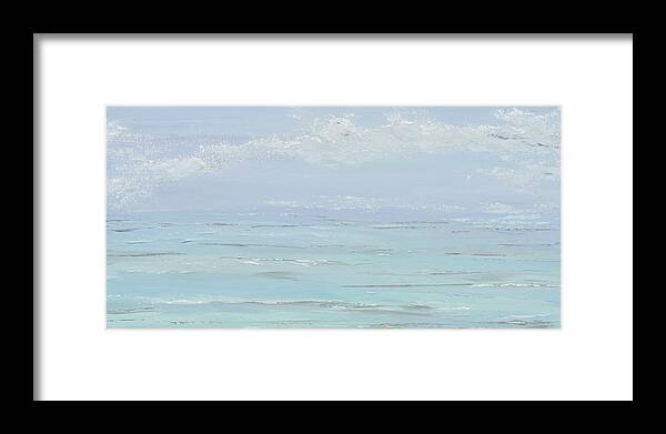 Ocean Framed Print featuring the painting Misty Morning by Tamara Nelson