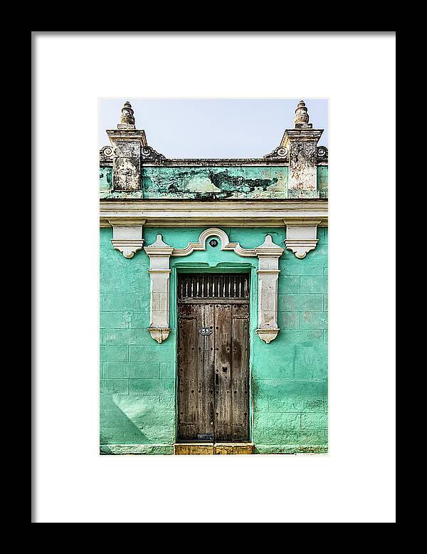 Aged Framed Print featuring the photograph Camaguey Blue by Dawn Currie