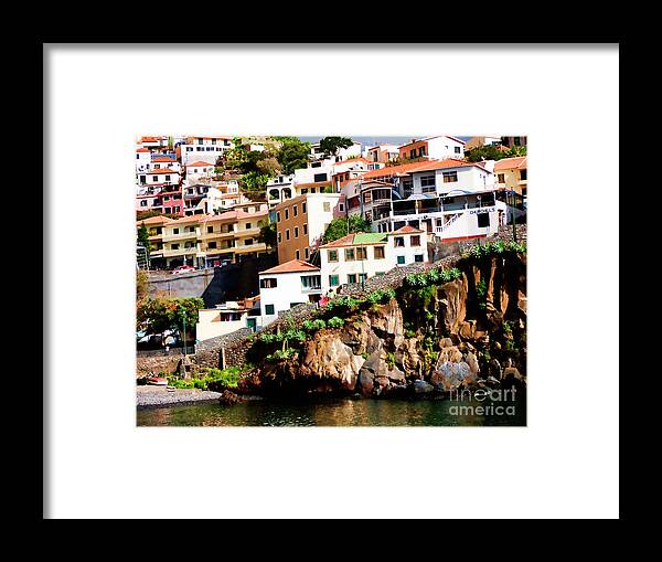 Fishing Framed Print featuring the photograph Camara de Lobos on the island of Madeira by Brenda Kean