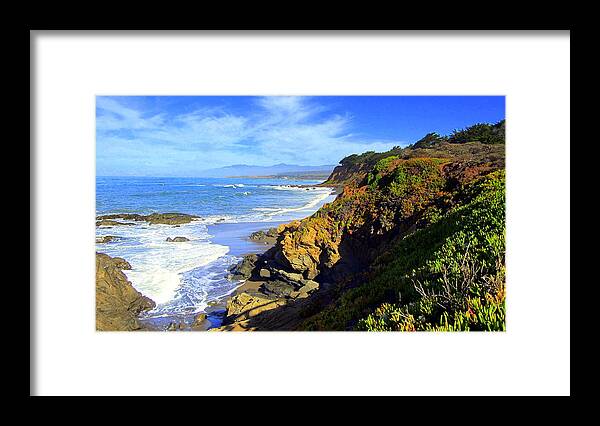 Ocean Framed Print featuring the photograph Cambria By The Sea by J R Yates