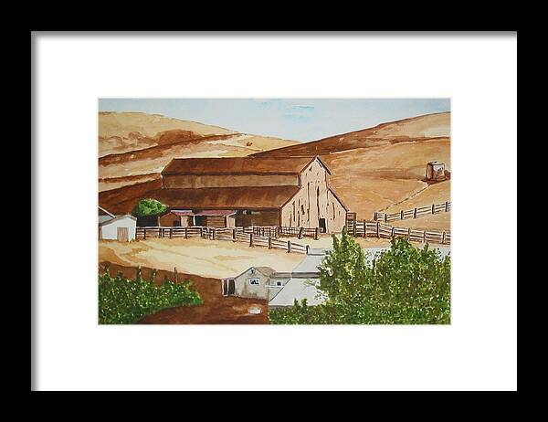 Barn Framed Print featuring the painting Cambrian Barn by Gerald Carpenter