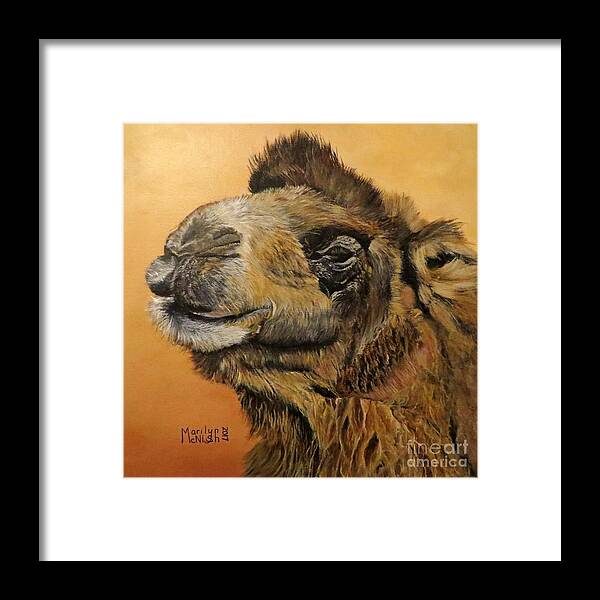 Bactrian Framed Print featuring the painting Camel by Marilyn McNish