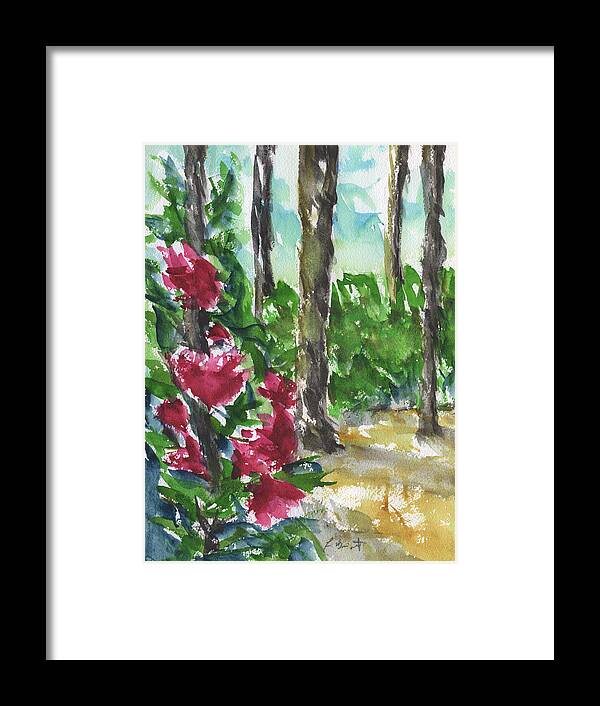 Camellia Bush 2 Framed Print featuring the painting Camellia Bush 2 by Frank Bright