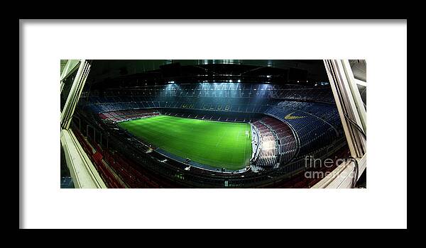 Camp Nou Framed Print featuring the photograph Camp Nou at night by Agusti Pardo Rossello