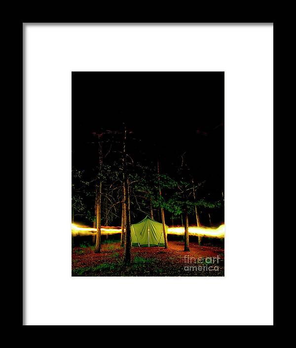 Coleman Tents Framed Print featuring the photograph Camping In The Deep Woods  by Tom Jelen